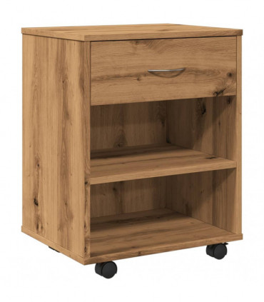 vidaXL Rolling Cabinet Artisan Oak 46x36x59 cm Engineered Wood