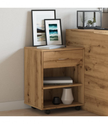 vidaXL Rolling Cabinet Artisan Oak 46x36x59 cm Engineered Wood