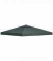 Outsunny 3(m) 2 Tier Gazebo Top Cover Replacement Canopy Roof Charcoal Grey