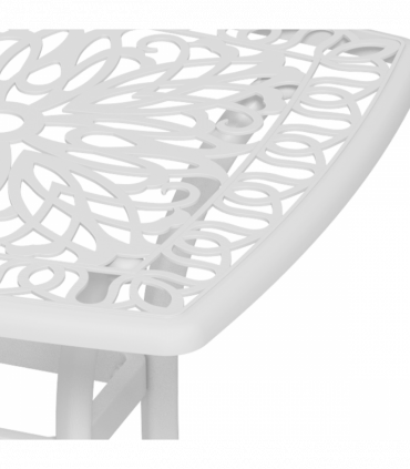 Outsunny Cast Aluminium Bistro Table with Umbrella Hole, White