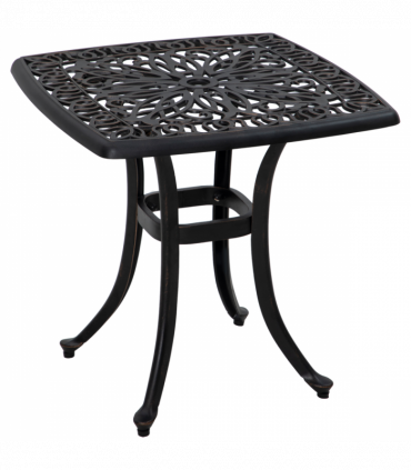 Outsunny Cast Aluminium Bistro Table with Umbrella Hole, Bronze Tone