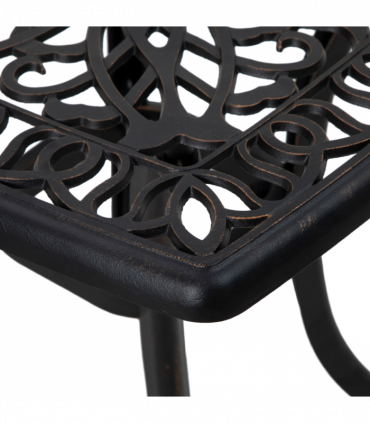 Outsunny Cast Aluminium Bistro Table with Umbrella Hole, Bronze Tone