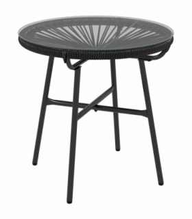 Stylish Rattan Coffee Table with Glass Top for Outdoor Living