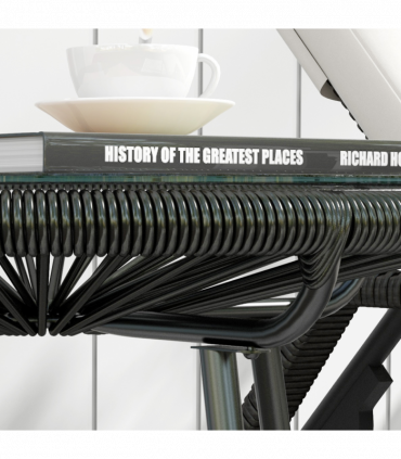 Stylish Rattan Coffee Table with Glass Top for Outdoor Living