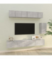 vidaXL 6 Piece TV Cabinet Set Concrete Grey Engineered Wood
