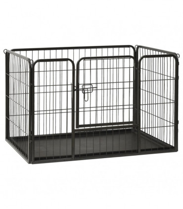 vidaXL Puppy Playpen Steel 91.5x59x61 cm