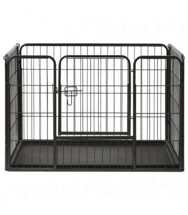 vidaXL Puppy Playpen Steel 91.5x59x61 cm