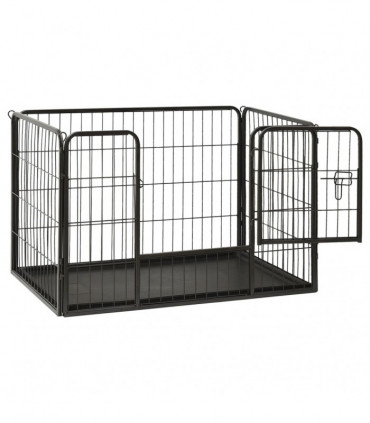 vidaXL Puppy Playpen Steel 91.5x59x61 cm
