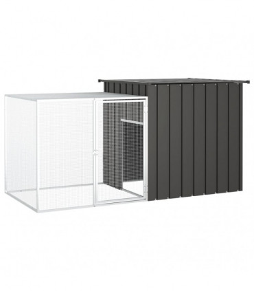 vidaXL Rabbit Cage Anthracite 200x91x100 cm Galvanised Steel