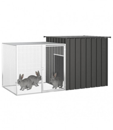 vidaXL Rabbit Cage Anthracite 200x91x100 cm Galvanised Steel
