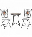 Elegant 3-Piece Bistro Set with Mosaic Design for Outdoor Spaces