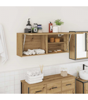 vidaXL Bathroom Wall Cabinet Artisan Oak 100x25x40 cm Engineered Wood