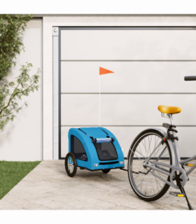 vidaXL Pet Bike Trailer Blue Oxford Fabric and Iron