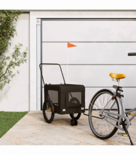 vidaXL Pet Bike Trailer Black Oxford Fabric and Iron