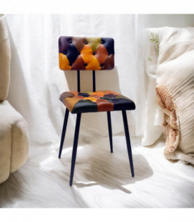 85CM LEATHER CHAIR  Harlequin diamond pattern