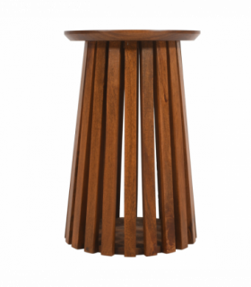 Slatted Mango Wood Side Table