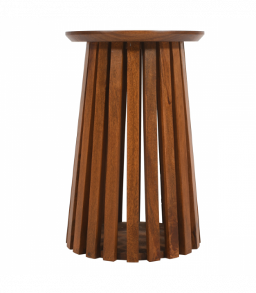 Slatted Mango Wood Side Table