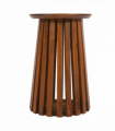 Slatted Mango Wood Side Table