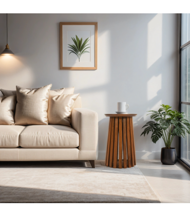 Slatted Mango Wood Side Table