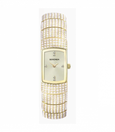Sekonda Ladies Bling Gold Case & Alloy Bracelet with Champagne Dial Watch 40468
