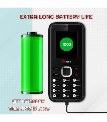 TTfone TT150 Unlocked Basic Mobile Phone UK Sim Free, Long Battery Life, Dual Sim with camera and games, easy to use, durable and light weight pay as you go - Red with Mains Charger and Giffgaff Sim Card