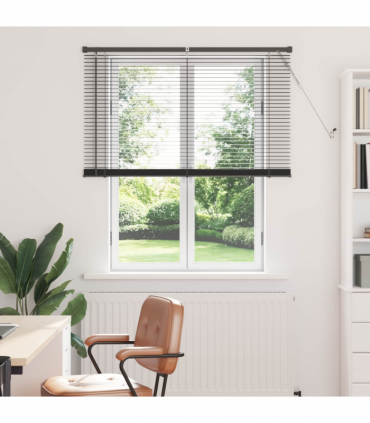 vidaXL Venetian Blind Manual Adjustable Silver Grey 150 x 120 cm PVC