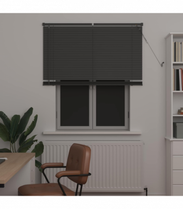 vidaXL Venetian Blind Manual Adjustable Silver Grey 150 x 120 cm PVC