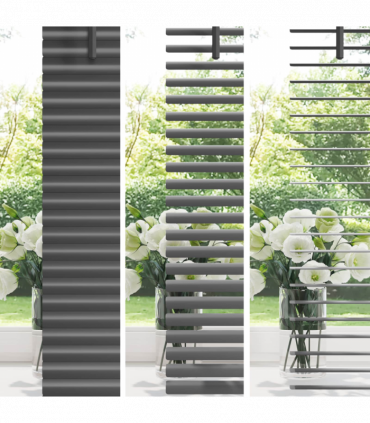 vidaXL Venetian Blind Manual Adjustable Silver Grey 150 x 120 cm PVC