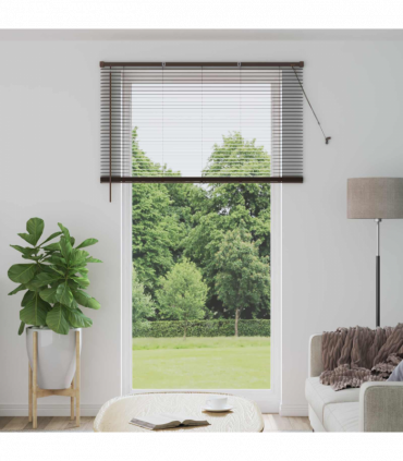 vidaXL Venetian Blind Manual Dark Brown with Pattern 213 x 130 cm PVC