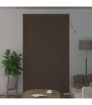 vidaXL Venetian Blind Manual Dark Brown with Pattern 213 x 130 cm PVC