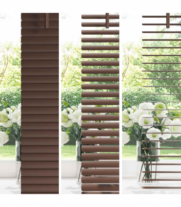 vidaXL Venetian Blind Manual Dark Brown with Pattern 213 x 130 cm PVC