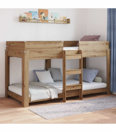 vidaXL Bunk Bed for Kids Artisan Oak 100 x 200 cm Engineered Wood