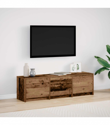 vidaXL TV Cabinet with LED Old Wood 140 x 34 x 40 cm Engineered Wood