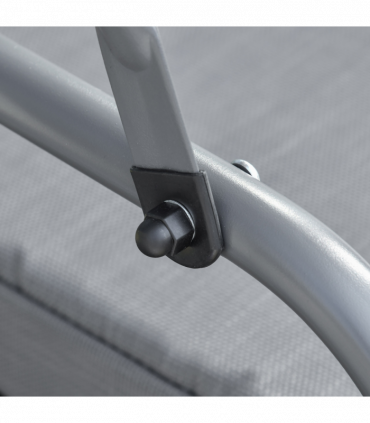 Garden Swing Chair 3 Seater Hammock Bed Adjustable Canopy Grey 234cm x 132cm