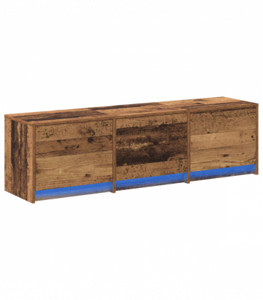 vidaXL TV Cabinet with LED Old Wood 140 x 34 x 40 cm Engineered Wood