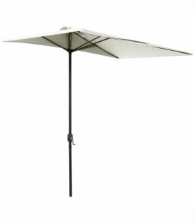 Garden Balcony Half Round Umbrella Metal Parasol Beige 230L x 130W x 245H cm