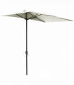 Garden Balcony Half Round Umbrella Metal Parasol Beige 230L x 130W x 245H cm
