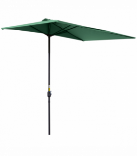 Metal Green 230L x 130W x 245H cm Garden Half Round Umbrella UV Resistant