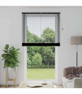 vidaXL Venetian Blind Manual Adjustable Black 213 x 110 cm PVC