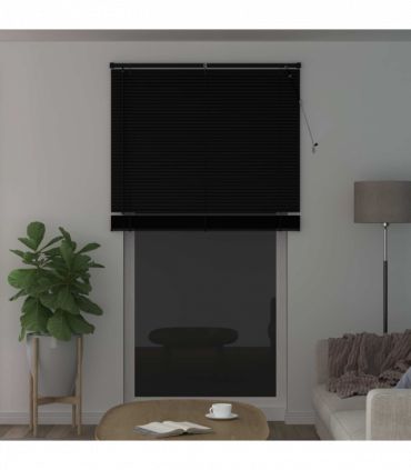 vidaXL Venetian Blind Manual Adjustable Black 213 x 110 cm PVC
