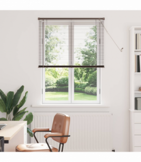 vidaXL Venetian Blind Manual Dark Brown with Pattern 150 x 90 cm PVC
