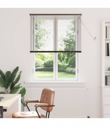 vidaXL Venetian Blind Manual Dark Brown with Pattern 150 x 90 cm PVC