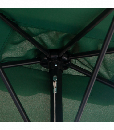 Metal Green 230L x 130W x 245H cm Garden Half Round Umbrella UV Resistant