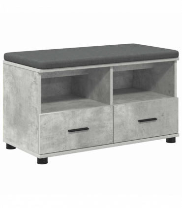 vidaXL Hall Bench with Cushion Concrete Grey 80 x 38 x 46 cm