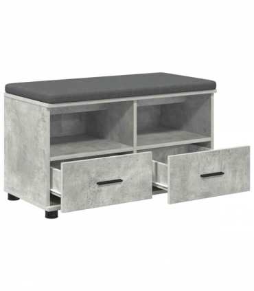 vidaXL Hall Bench with Cushion Concrete Grey 80 x 38 x 46 cm