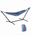 294 x 117cm Hammock with Metal Stand Portable Carrying Bag 120kg White Stripe