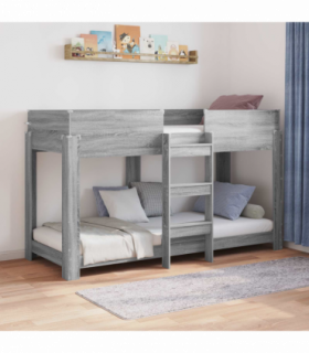 vidaXL Bunk Bed for Kids Grey Sonoma 80 x 190 cm Engineered Wood