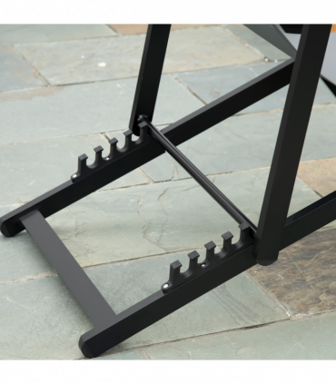 Texteline Dark Grey 96.35cm x 58cm x 91.5cm Set of 2 Folding Sun Lounger Relax