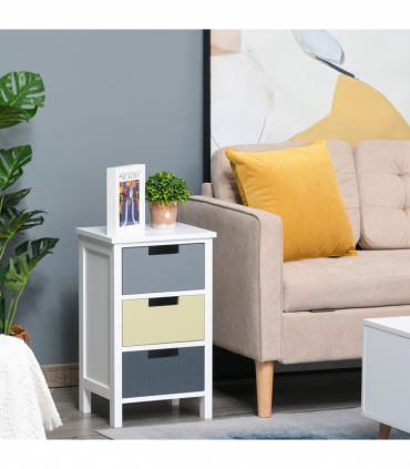 3 Drawer Colourful Storage Cabinet Tower Dresser Chest Organiser Home