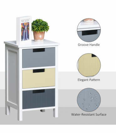 3 Drawer Colourful Storage Cabinet Tower Dresser Chest Organiser Home